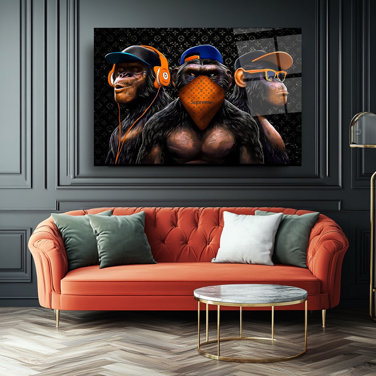 Üç Maymun Cam Tablo