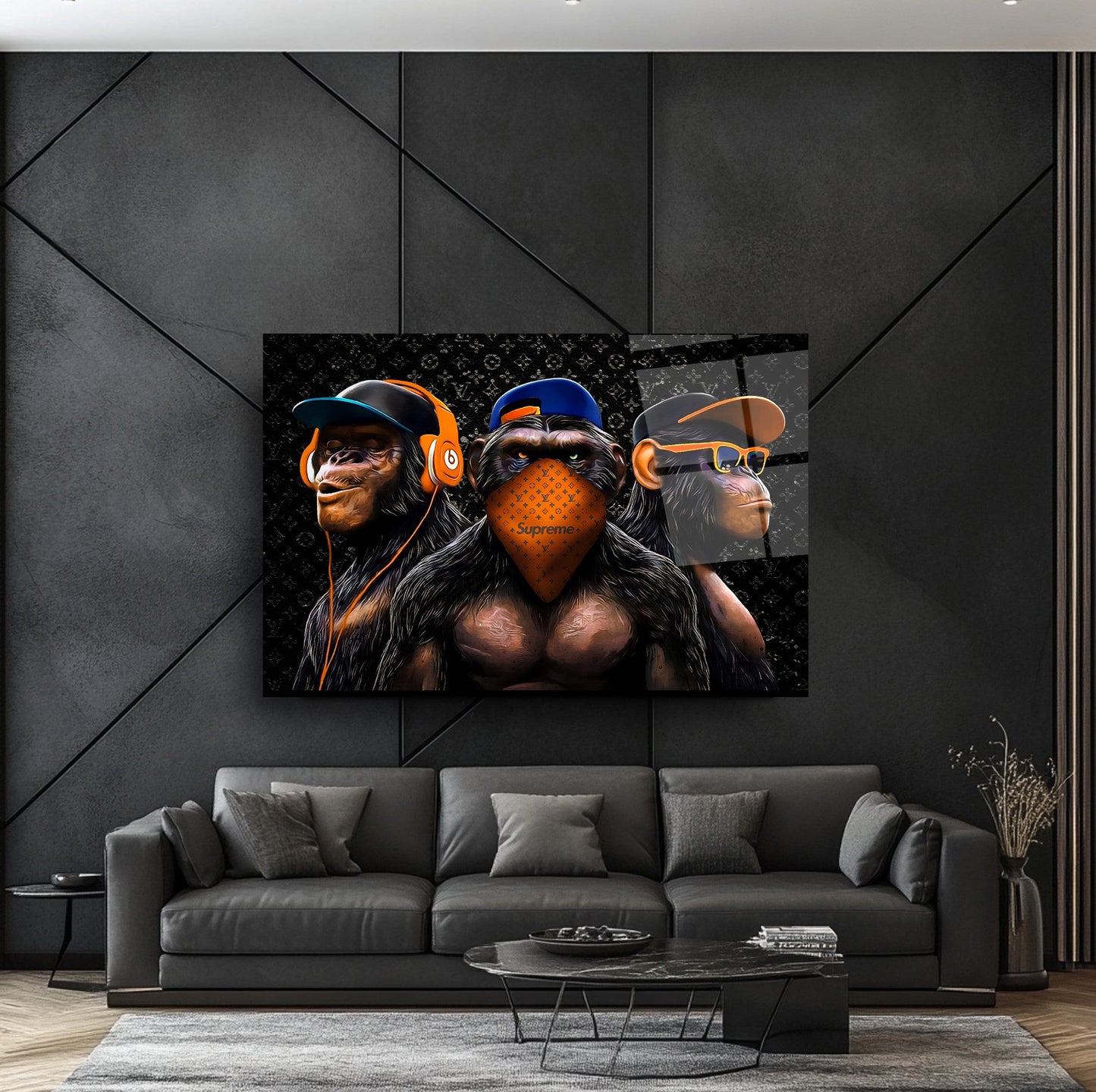 Üç Maymun Cam Tablo