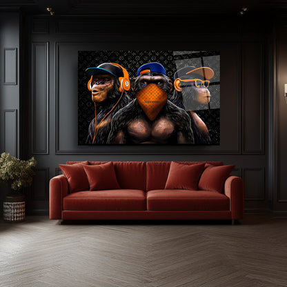 Üç Maymun Cam Tablo