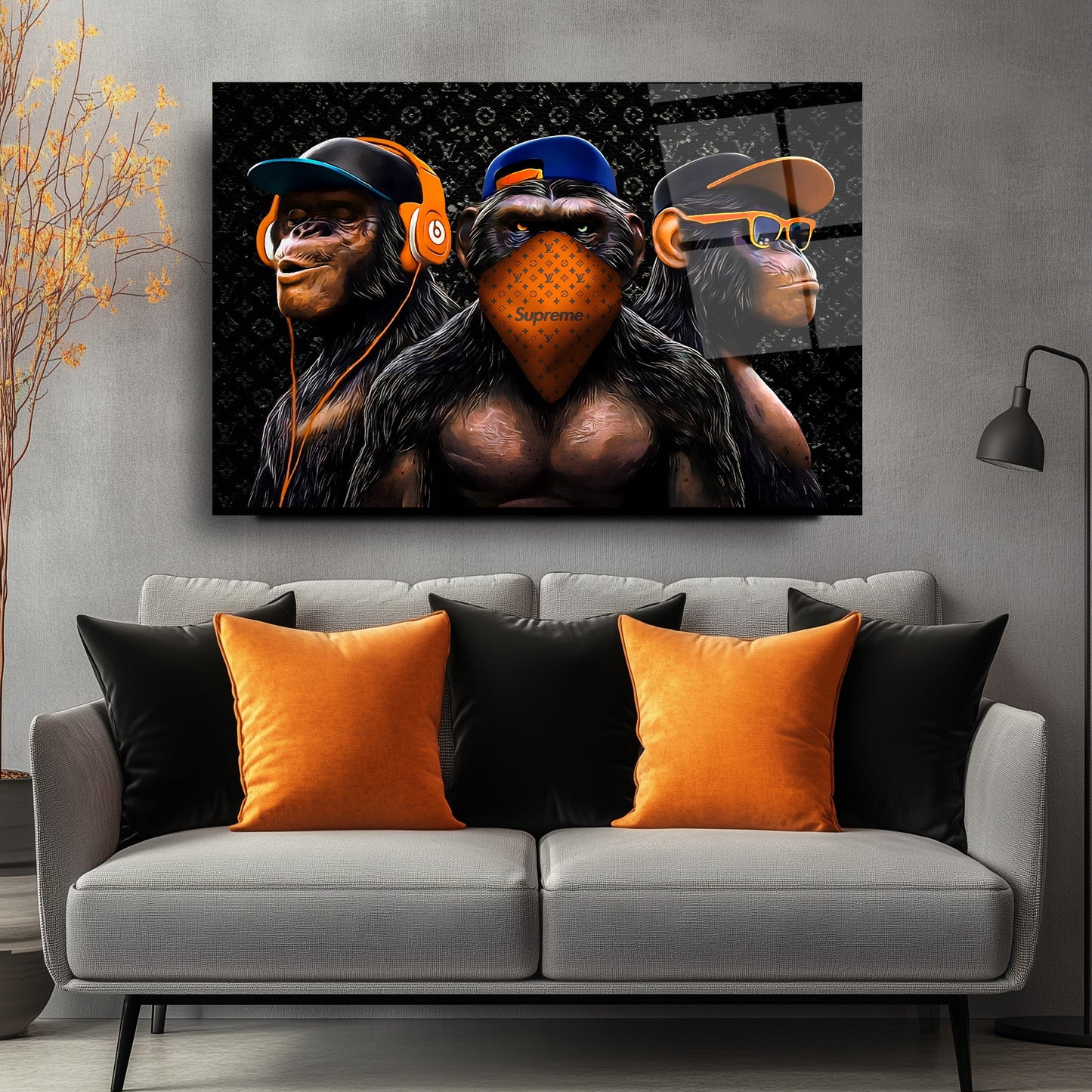 Üç Maymun Cam Tablo