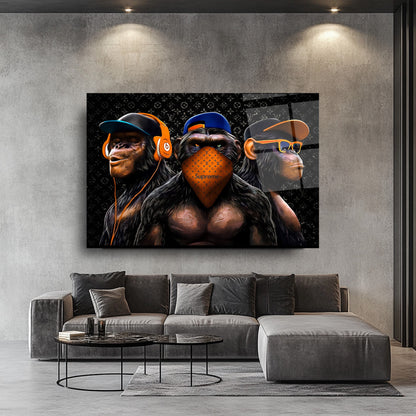 Üç Maymun Cam Tablo