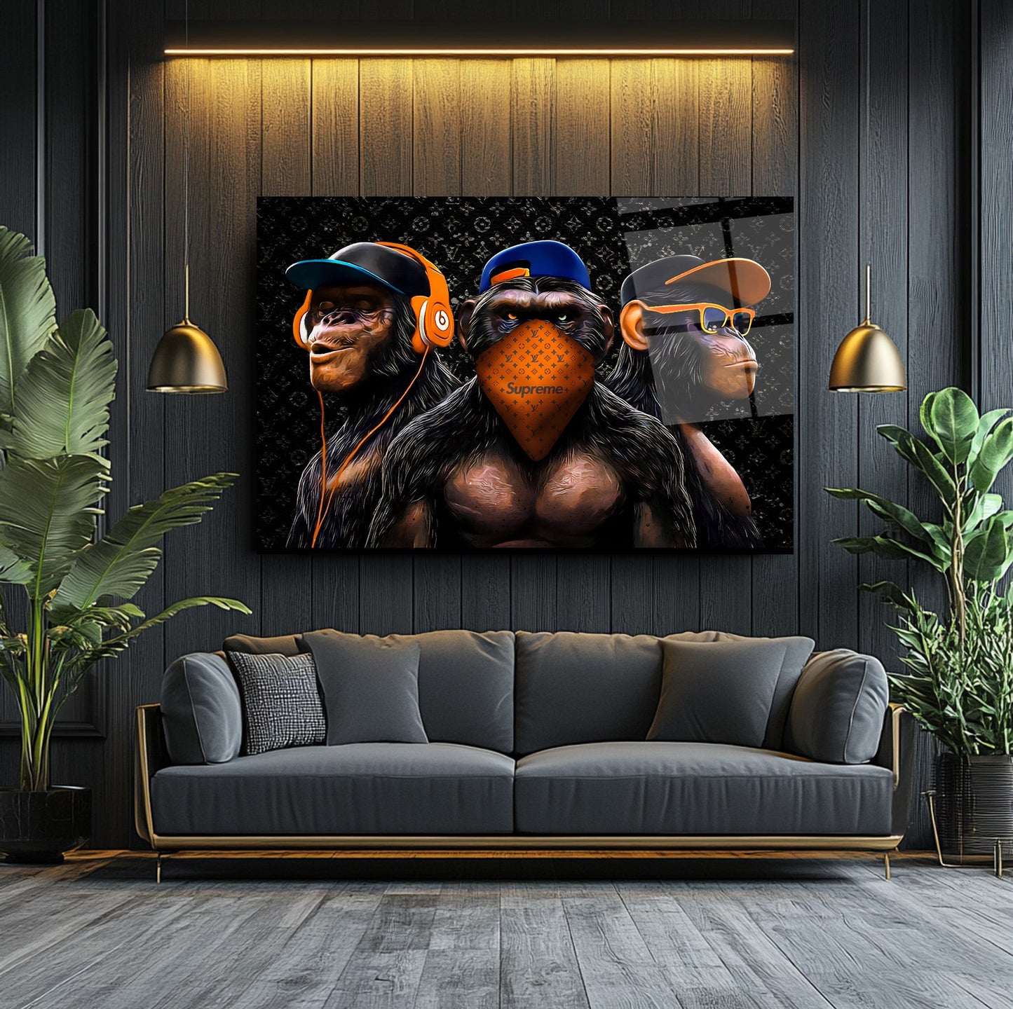 Üç Maymun Cam Tablo