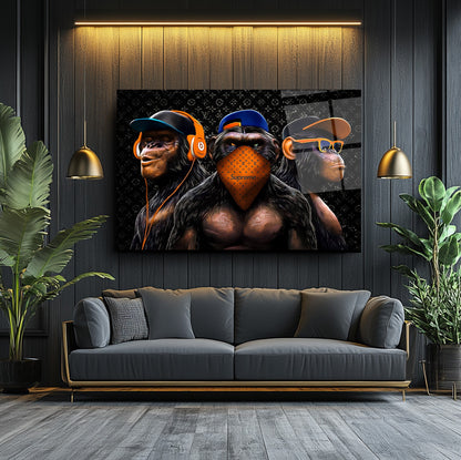 Üç Maymun Cam Tablo