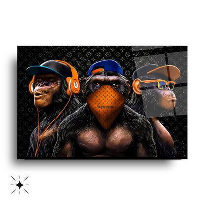 Üç Maymun Cam Tablo