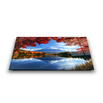 Fuji Dağı Manzarası Cam Tablo