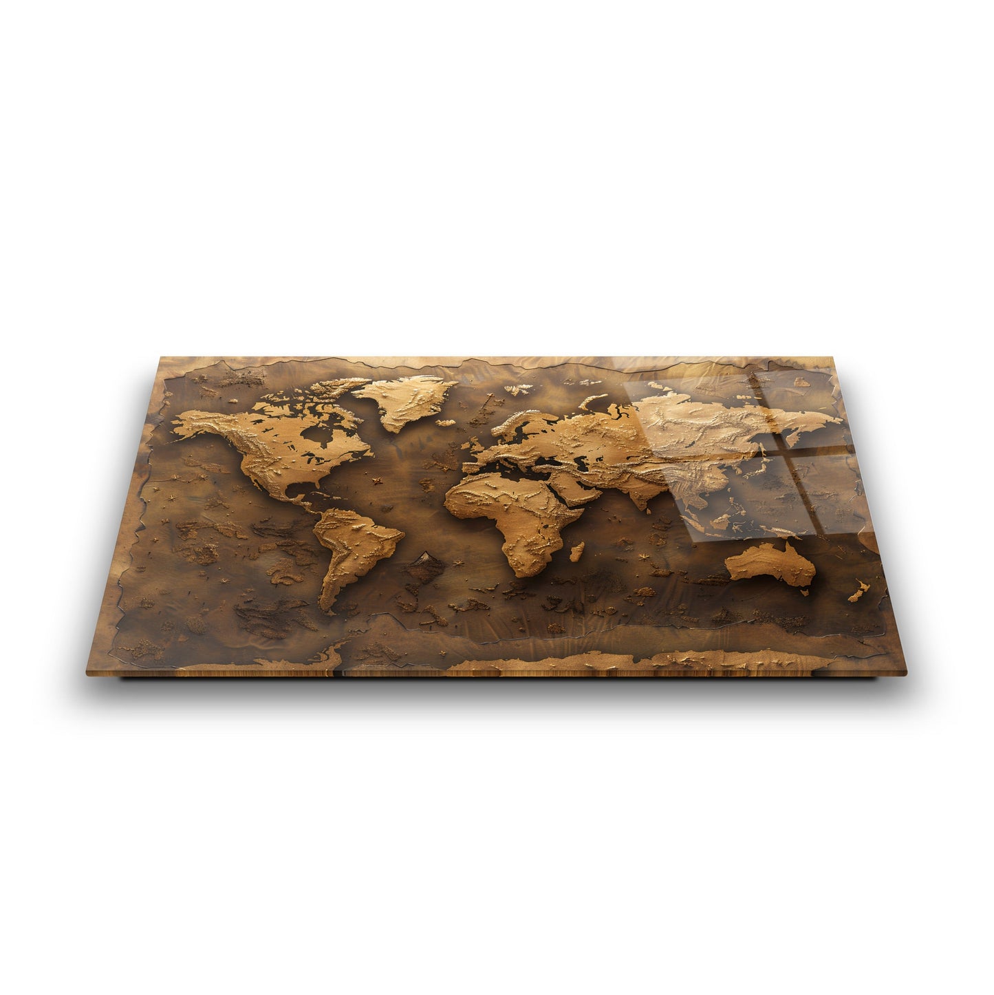 Dünya Haritası Cam Tablo