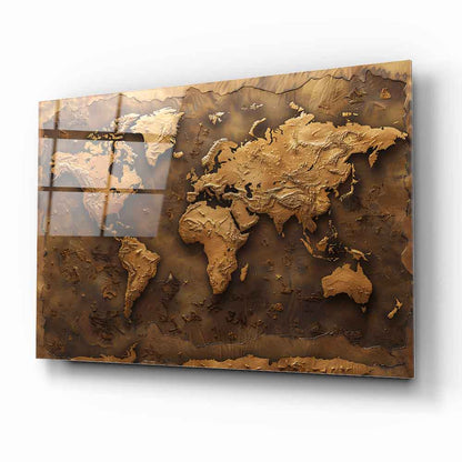 Dünya Haritası Cam Tablo
