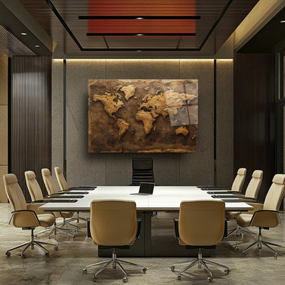 Dünya Haritası Cam Tablo