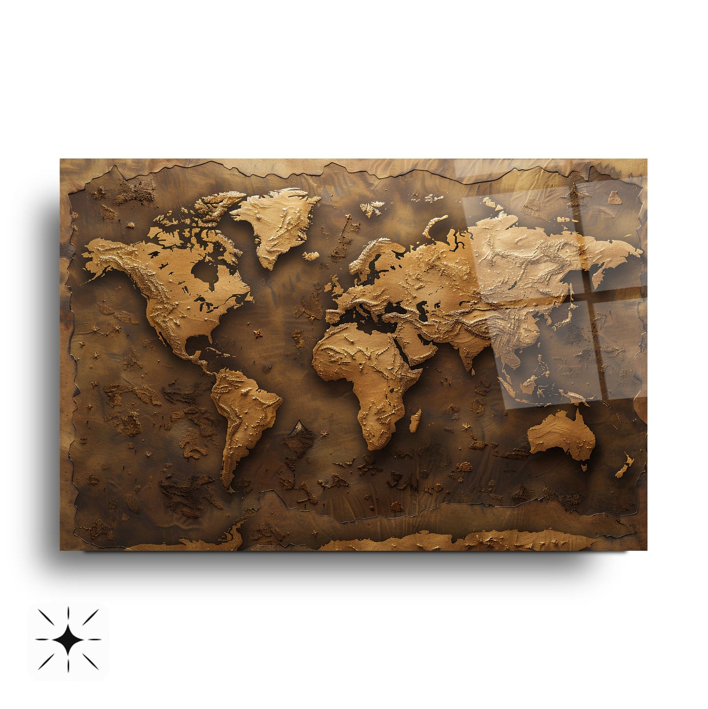 Dünya Haritası Cam Tablo