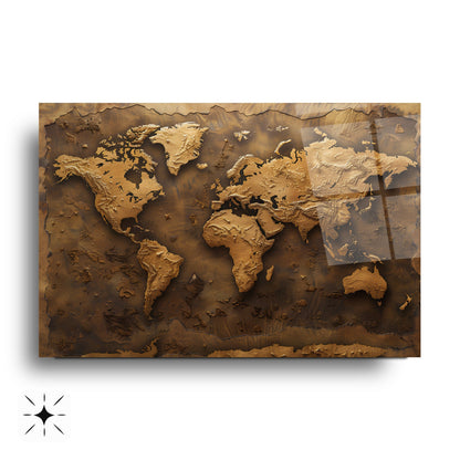 Dünya Haritası Cam Tablo