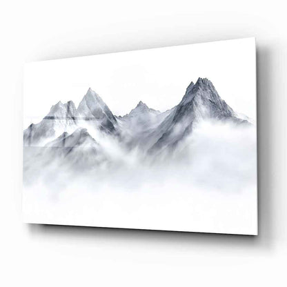 Karlı Dağ Manzarası Cam Tablo