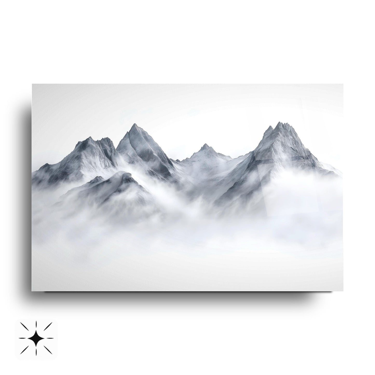 Karlı Dağ Manzarası Cam Tablo