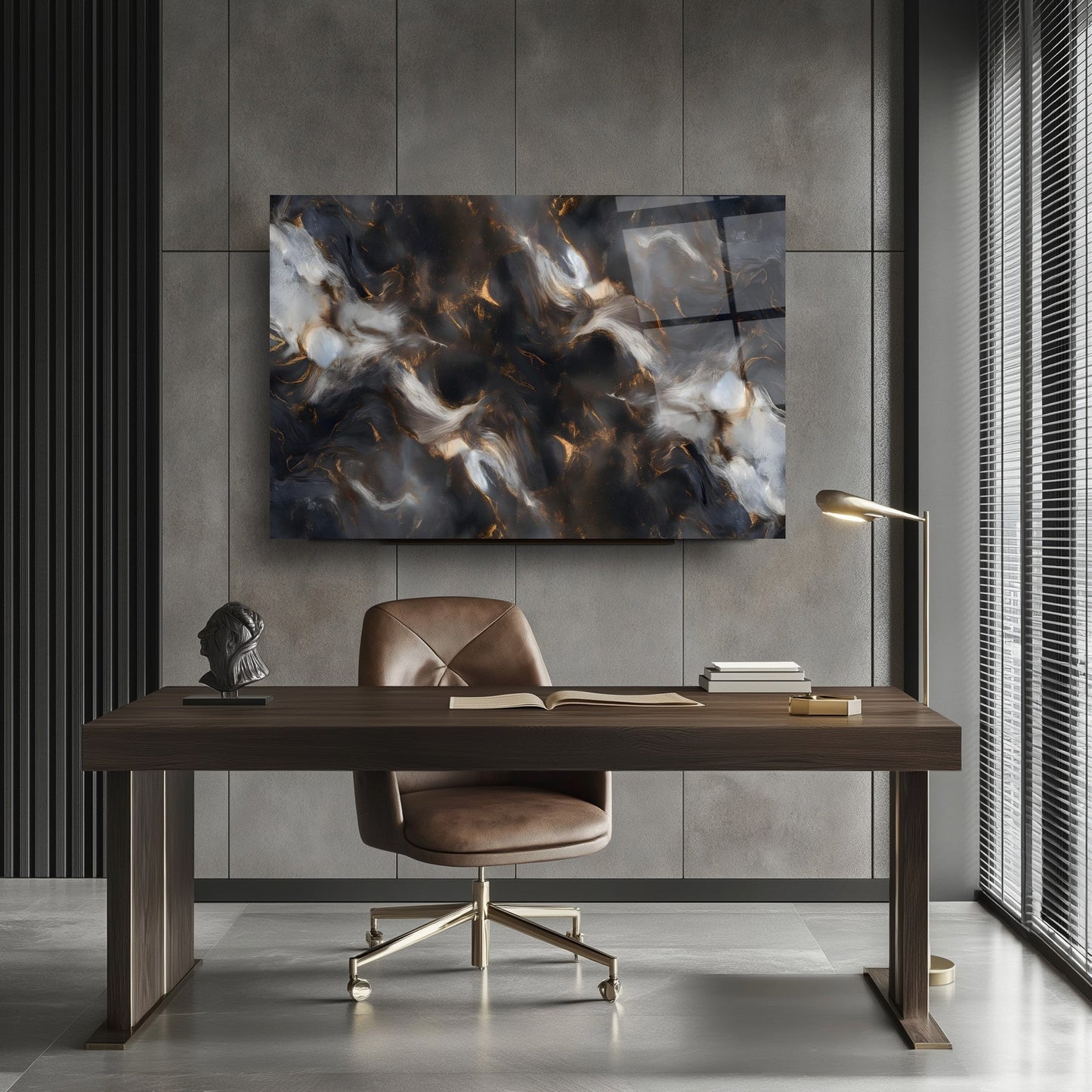 Dumanlı Soyut Cam Tablo