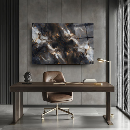 Dumanlı Soyut Cam Tablo