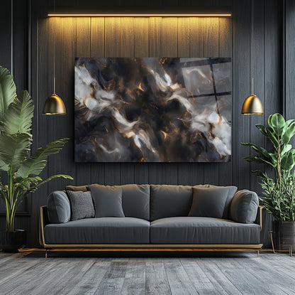 Dumanlı Soyut Cam Tablo