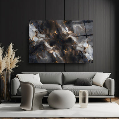 Dumanlı Soyut Cam Tablo