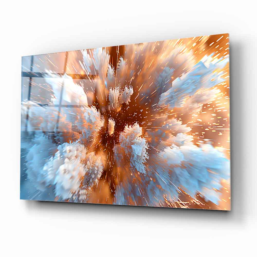 Soyut Gold Patlama Cam Tablo