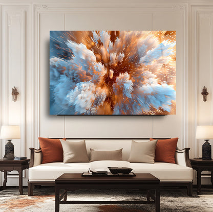 Soyut Gold Patlama Cam Tablo