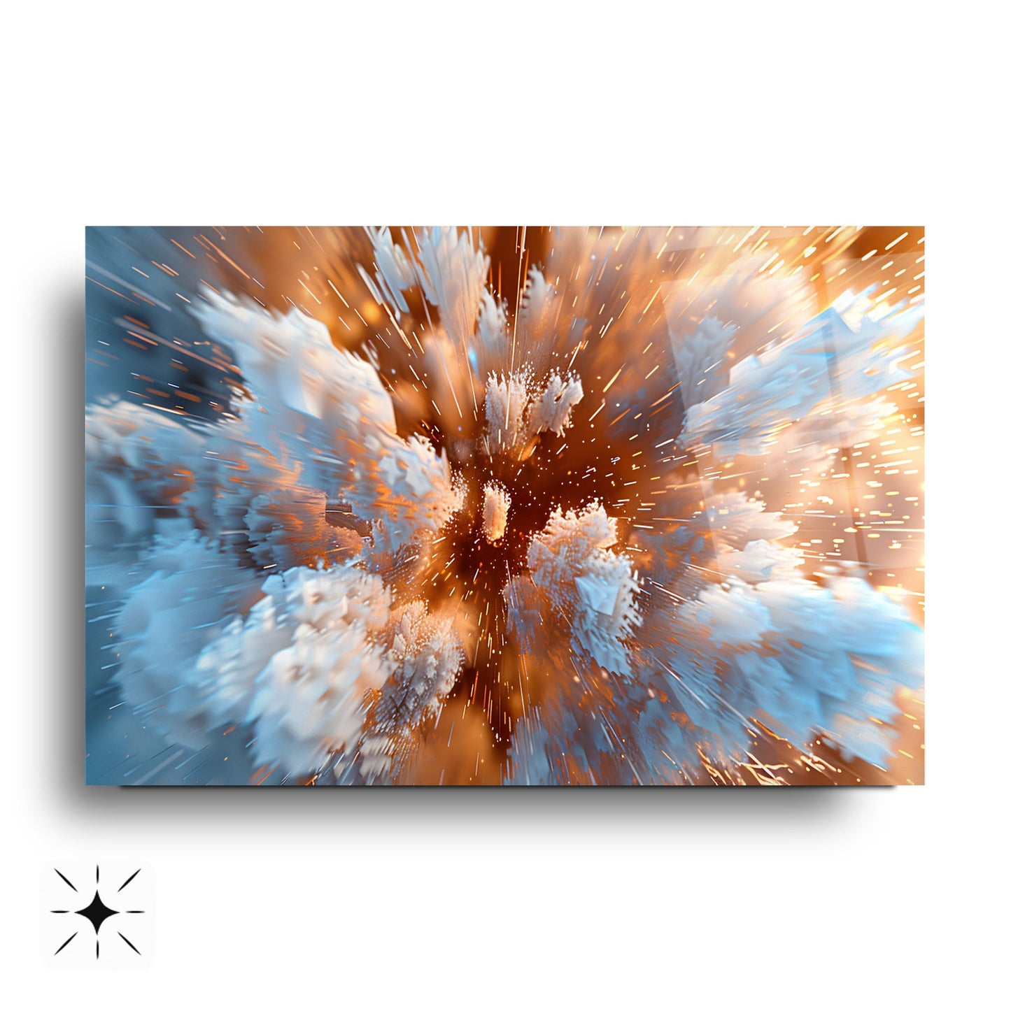 Soyut Gold Patlama Cam Tablo