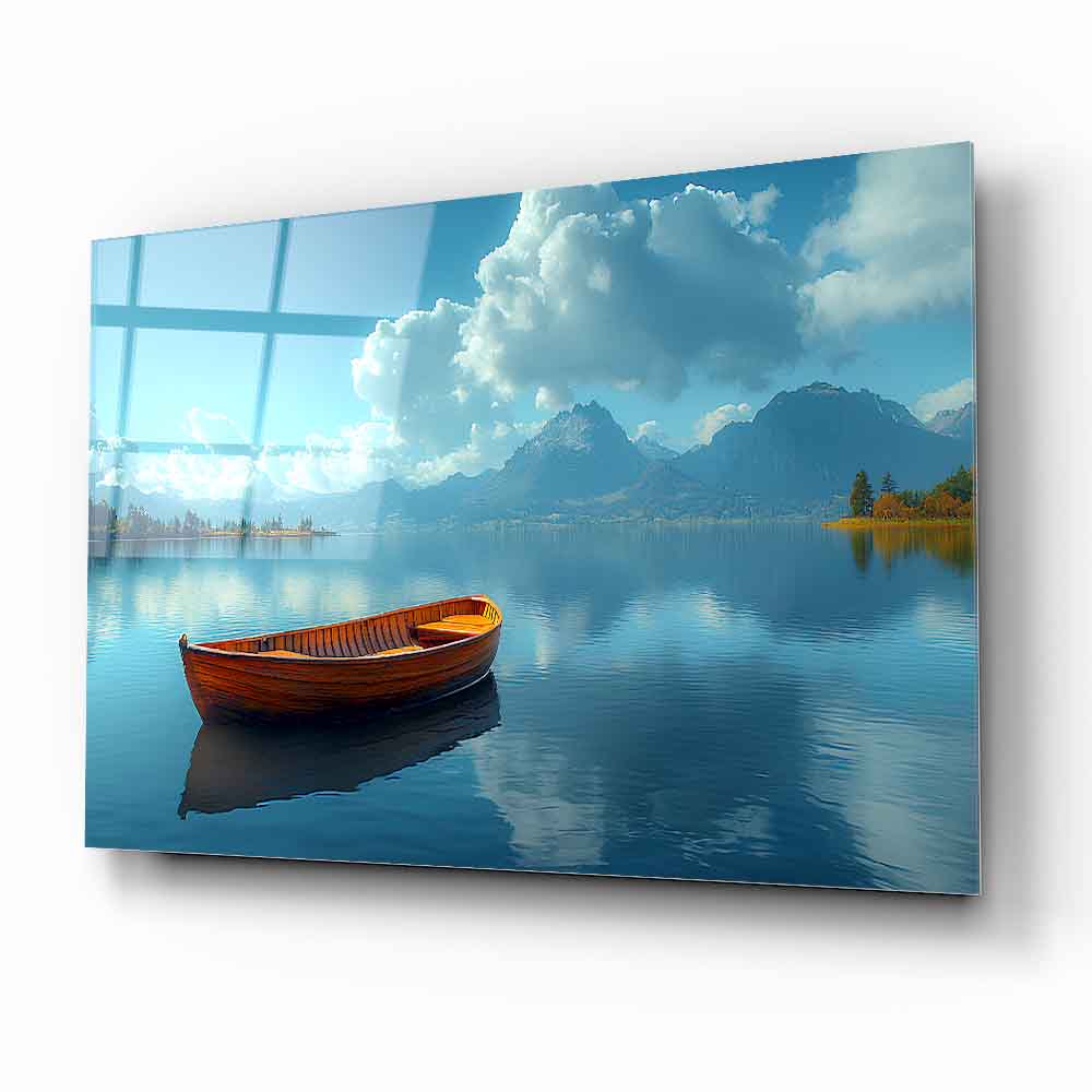 Göl Manzarası Cam Tablo