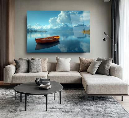 Göl Manzarası Cam Tablo