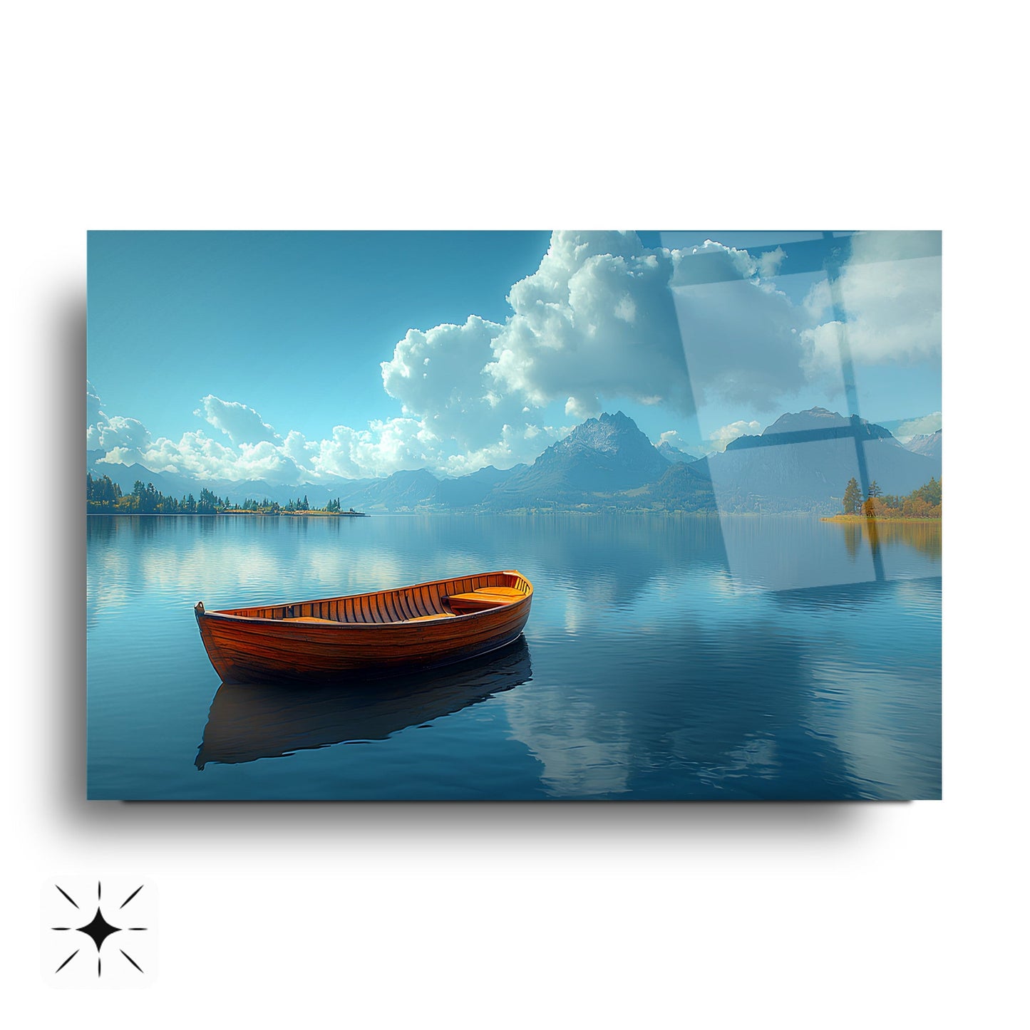 Göl Manzarası Cam Tablo