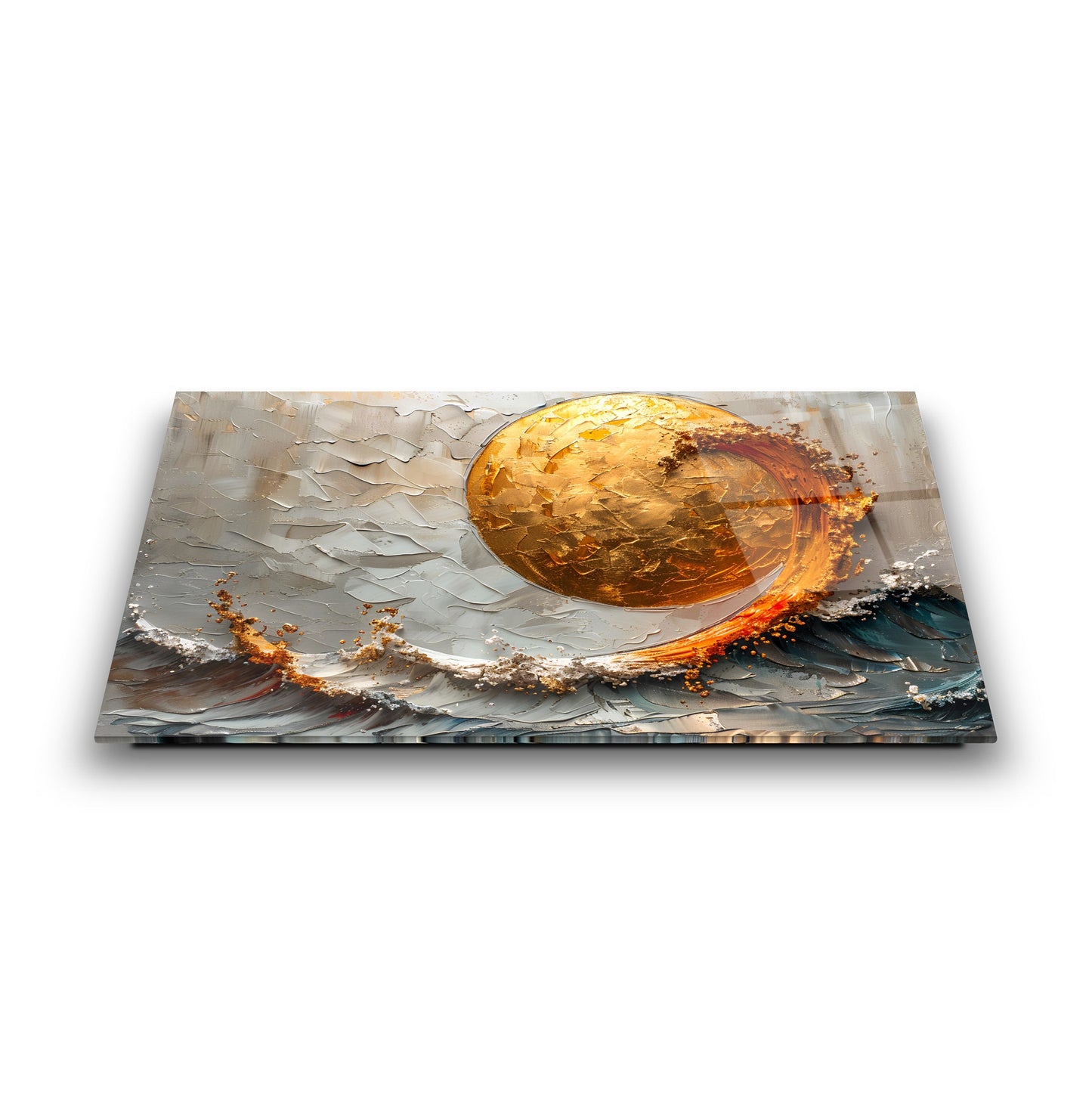 Güneş ve Deniz Manzarası Cam Tablo