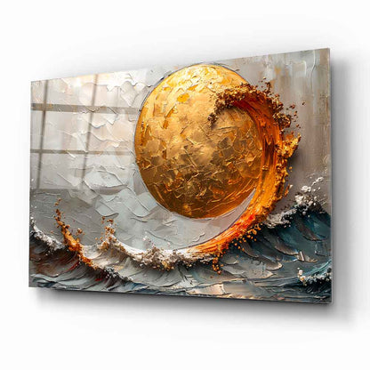 Güneş ve Deniz Manzarası Cam Tablo