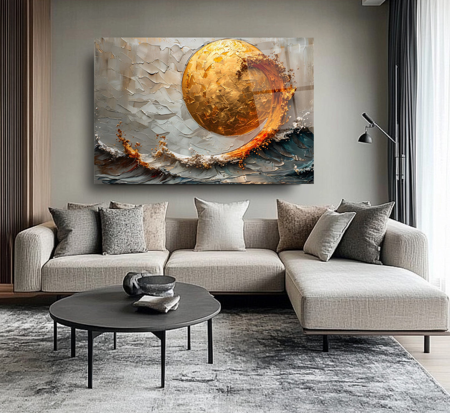 Güneş ve Deniz Manzarası Cam Tablo