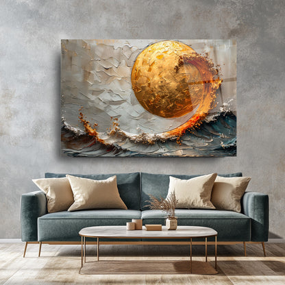 Güneş ve Deniz Manzarası Cam Tablo