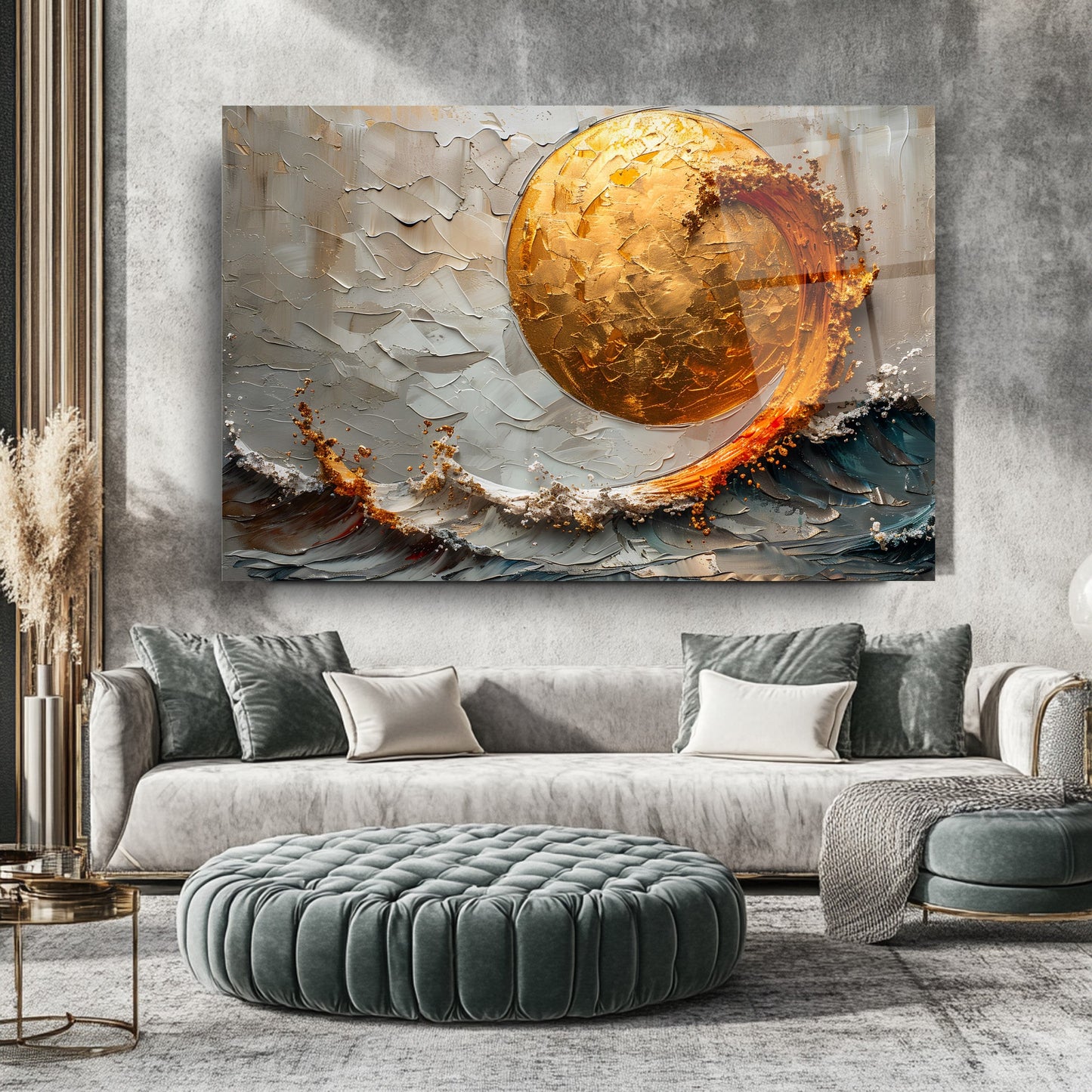 Güneş ve Deniz Manzarası Cam Tablo