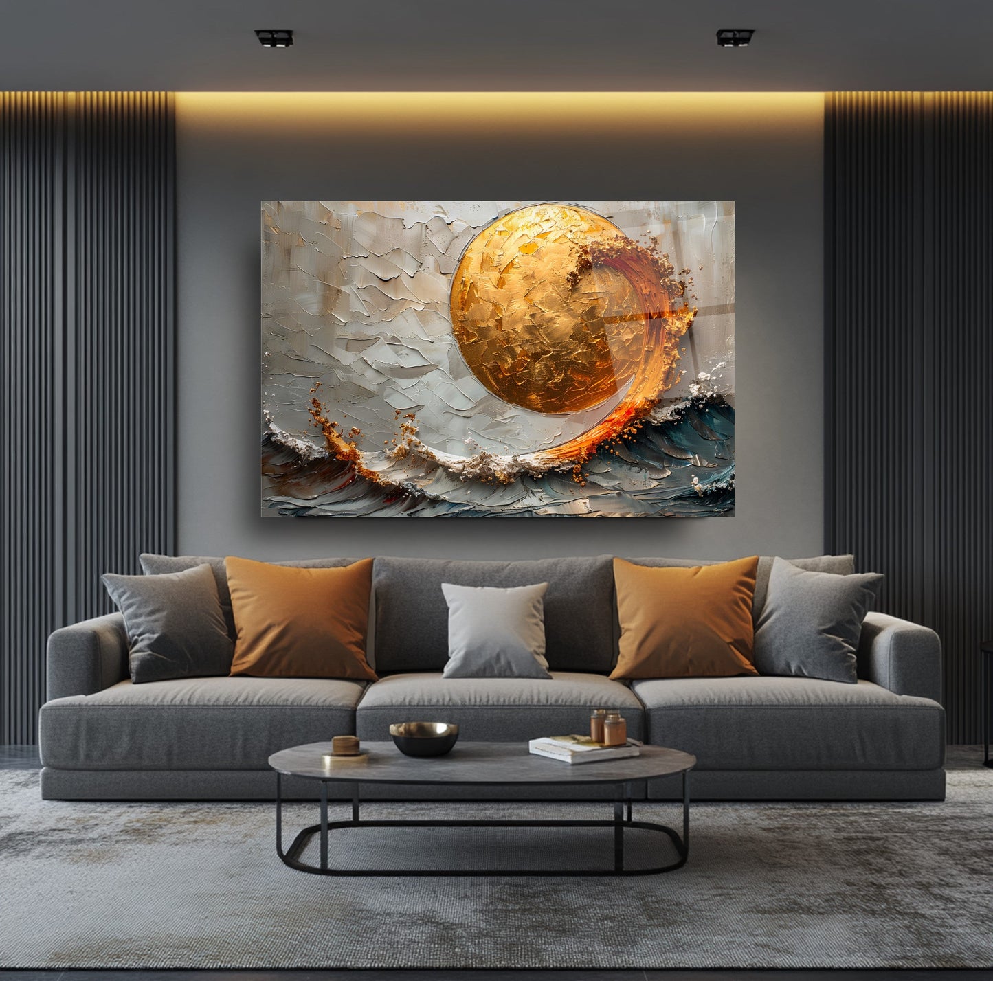 Güneş ve Deniz Manzarası Cam Tablo