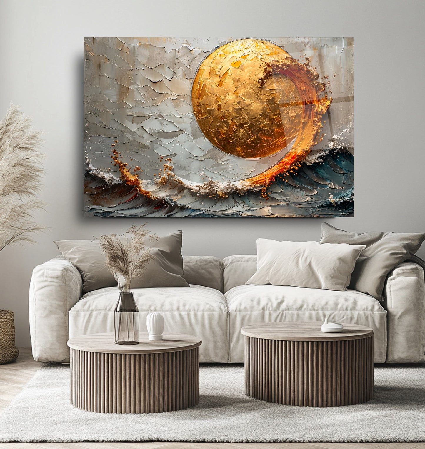 Güneş ve Deniz Manzarası Cam Tablo