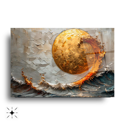 Güneş ve Deniz Manzarası Cam Tablo