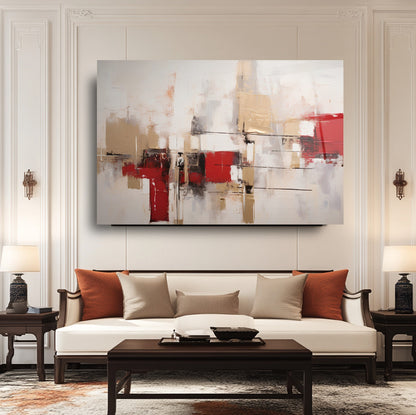 Soyut Kırmızı Cam Tablo