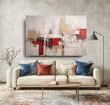 Soyut Kırmızı Cam Tablo