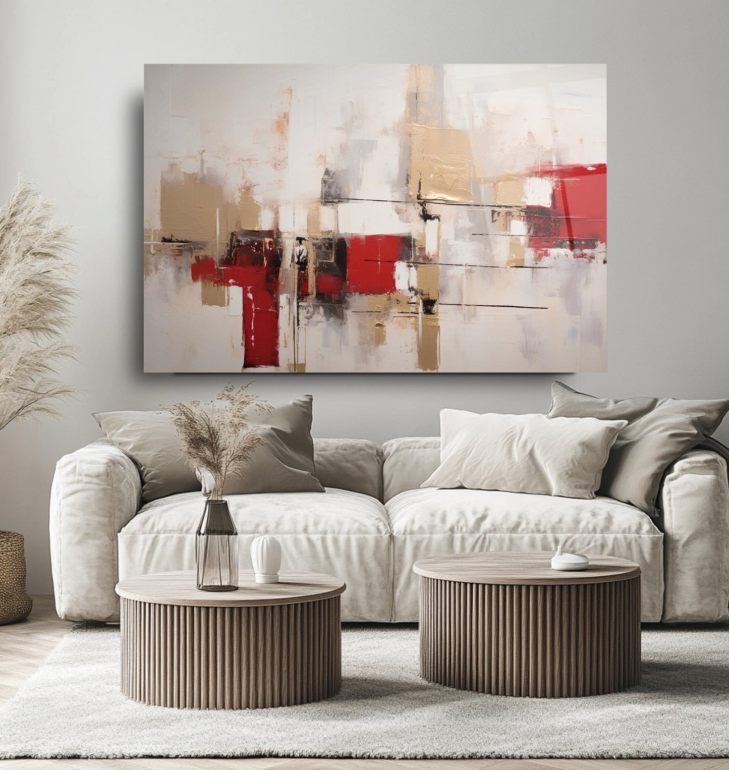 Soyut Kırmızı Cam Tablo