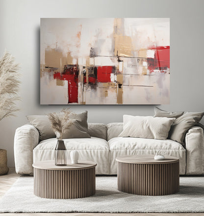 Soyut Kırmızı Cam Tablo