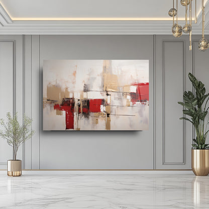 Soyut Kırmızı Cam Tablo