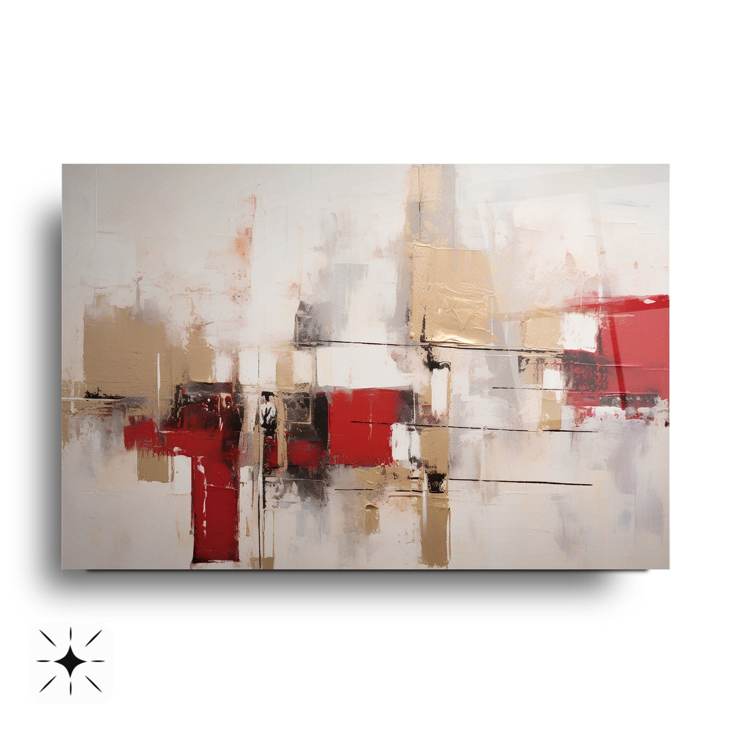 Soyut Kırmızı Cam Tablo