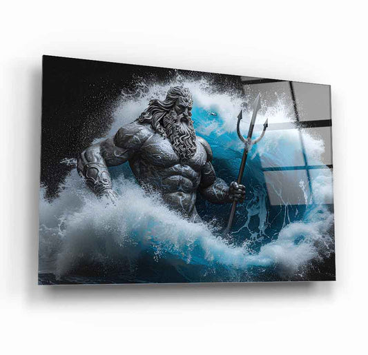 Poseidon Heykeli Cam Tablo