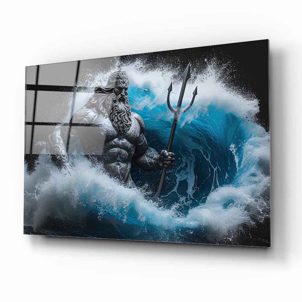 Poseidon Heykeli Cam Tablo