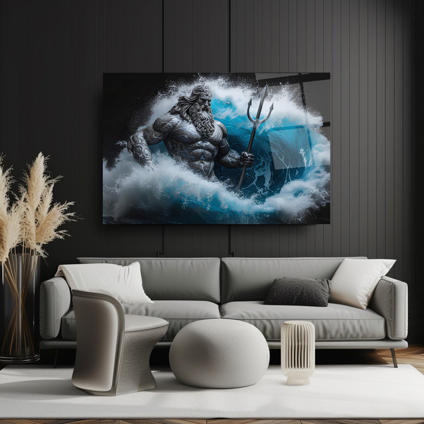 Poseidon Heykeli Cam Tablo