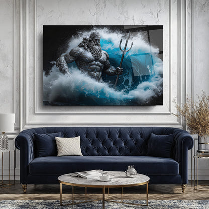 Poseidon Heykeli Cam Tablo
