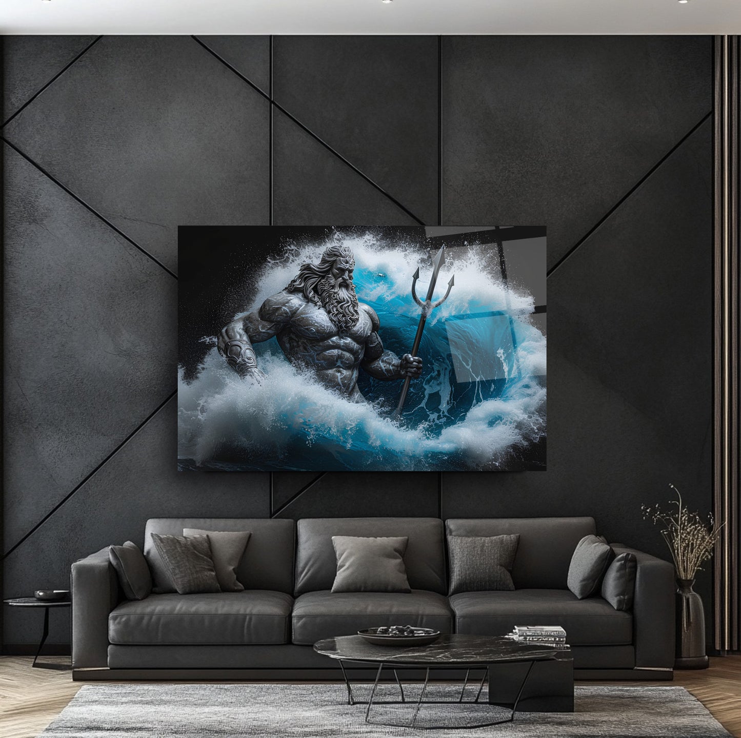 Poseidon Heykeli Cam Tablo