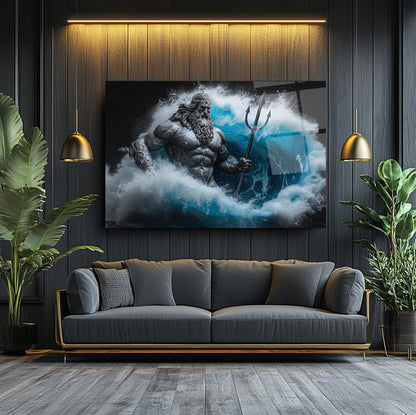 Poseidon Heykeli Cam Tablo