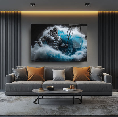 Poseidon Heykeli Cam Tablo