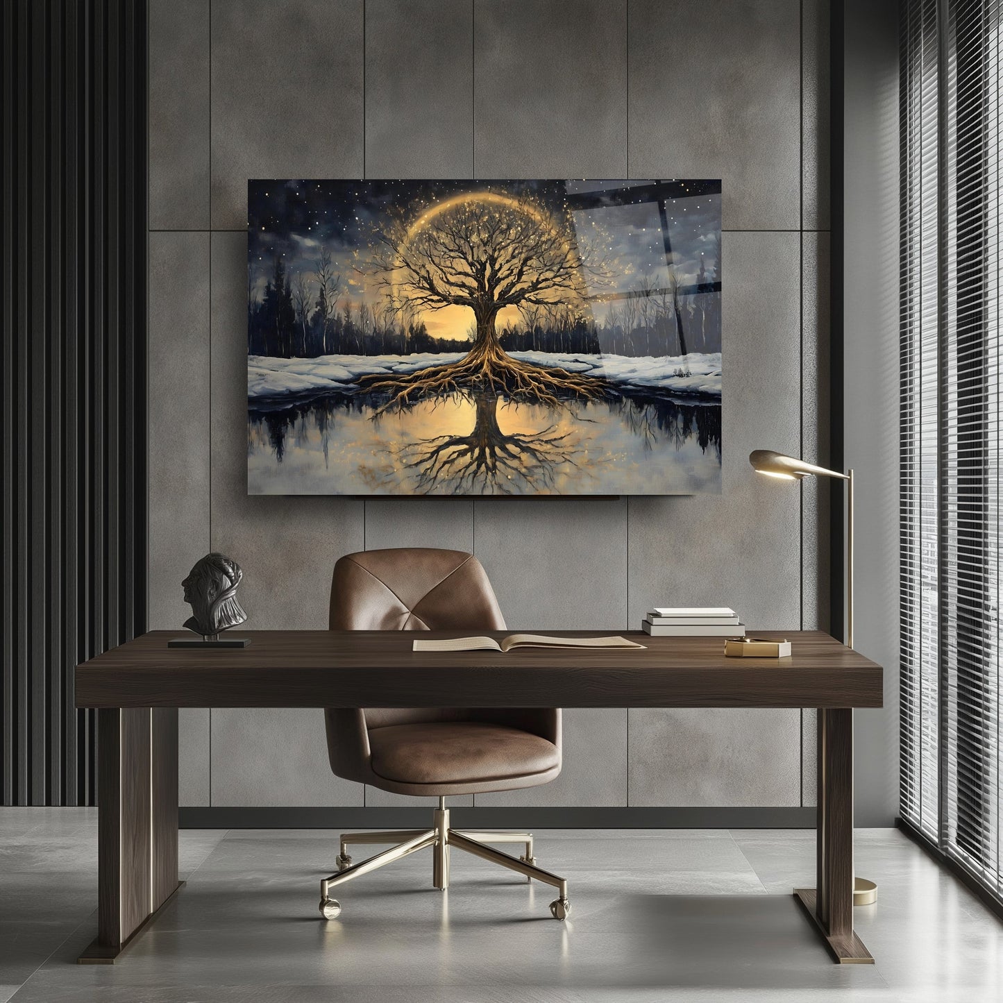 Hayat Ağacı Manzarası Cam Tablo