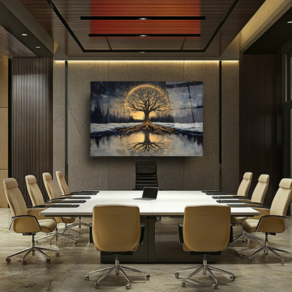 Hayat Ağacı Manzarası Cam Tablo