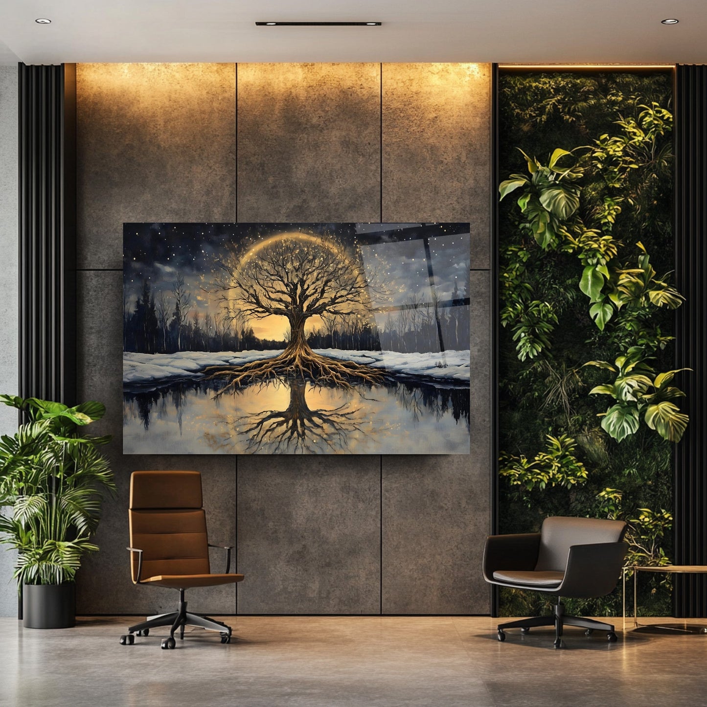 Hayat Ağacı Manzarası Cam Tablo